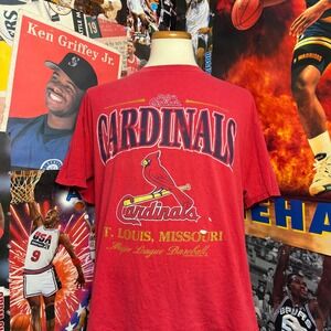 Thrashed Vintage St Louis Cardinals MLB Baseball T Shirt Red Y2K Retro Sz XL